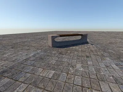 Bench for the park Low-poly 3D model