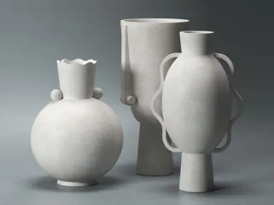 Ceramic Vases Set 6 3D model