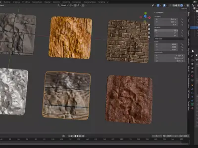 Rectangular  terrain wood plank brick printing Abstract pack 3D model