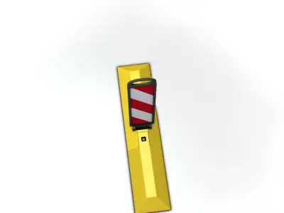 Yellow guide barrier 10 pointing left 628-20 Low-poly 3D model