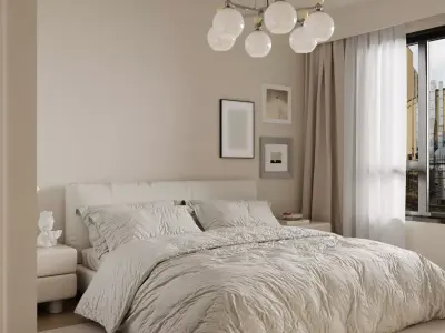 Modern bedroom 3D model 34