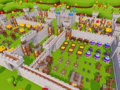 Kingdom - Stylized Low Poly Asset Pack by Ake Low-poly 3D model