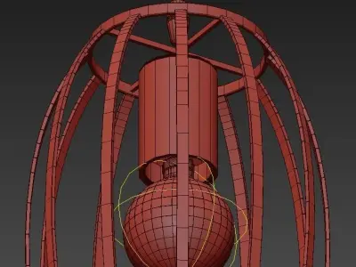 Lampe three pendant lights hanging from metal frame 3D model