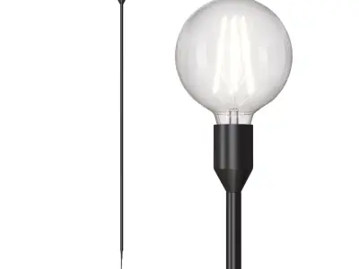 Industrial Floor Lamp with Exposed Bulb  3D model