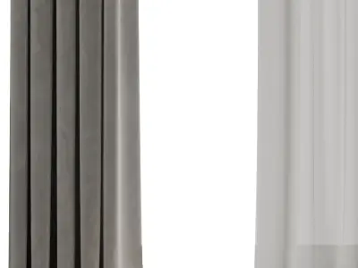 Curtains with Roman blinds 18 HbH Low-poly 3D model