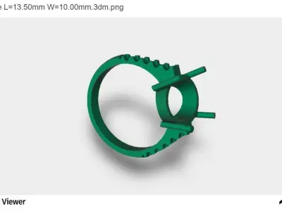 women Wedding Ring With Oval Cut Center Stone 3D print model