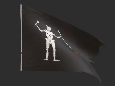 Pirate Flag - Francis Spriggs and Edward Lowe Low-poly 3D model