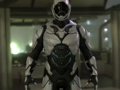 Futuristic Soldier Sci-fi low poly  Low-poly 3D model