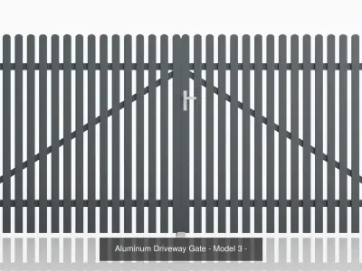 Aluminum Fence Model 3 3D Model Pack