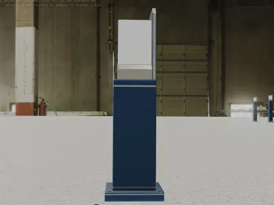 Street Light 8 Bollard 500 mm Futuristic Blue Version 2 Low-poly 3D model