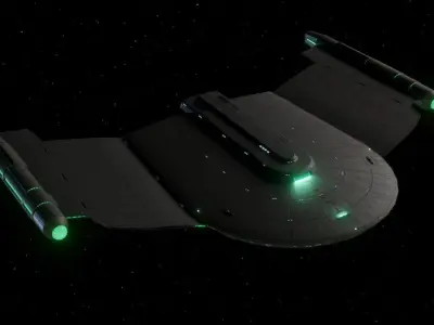 Romulan V-6 Gallant Wing Cruiser from Star Trek Lore Low-poly 3D model
