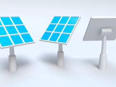 Cartoon Solar Panel Low-poly 3D model