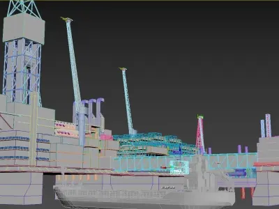 Oil platform 3D model
