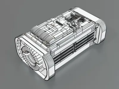 Low Poly Sci-Fi Bracelet D2 Low-poly 3D model