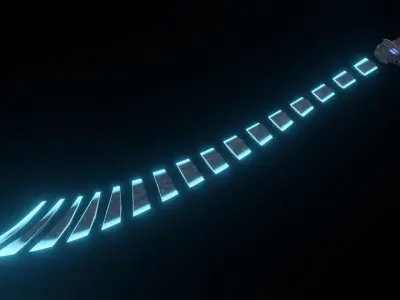 Sci-Fi Extendable Dao Sword Low-poly 3D model