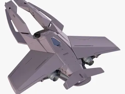SciFi Starship Interceptor VX M1 3D model