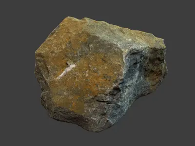 Boulder 2 rock Low-poly 3D model