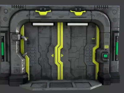 Sci-Fi Blast Door or Gate Low-poly 3D model
