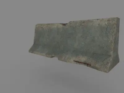 Concrete Barrier Low-poly 3D model 25