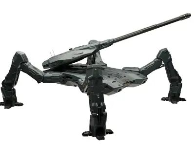 Flying Artillery Walker - Sci-Fi Combat Vehicle 3D model