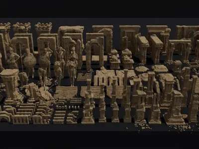 LOST INDIAN RELICS - Kitbash Set 3D model