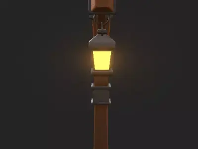 Lamppost Stylized 3D Model Low-poly 3D model