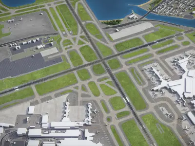 Sydney - Airport - SYD Low-poly 3D model