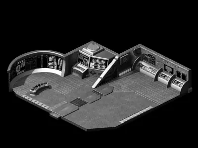 Machinery - repair shop interior 3D model