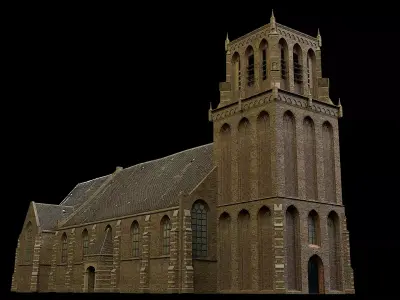 Medieval Church Low-poly 3D model