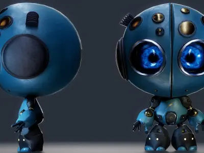 AI Robot Low-poly 3D model