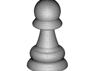 Transparent Chess Pawn Piece 3D model