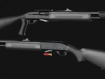 Remington 11-87 Police Semi-Automatic Shotgun - Game Asset Low-poly 3D model