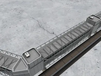 EGKK South Terminal Gallery Low-poly 3D model