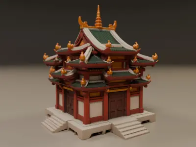 chinese temple 3D print model