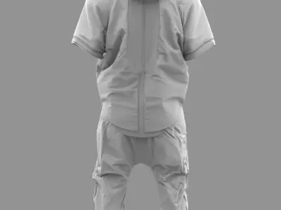 Cyberpunk Costume - Marvelous Designer  3D model