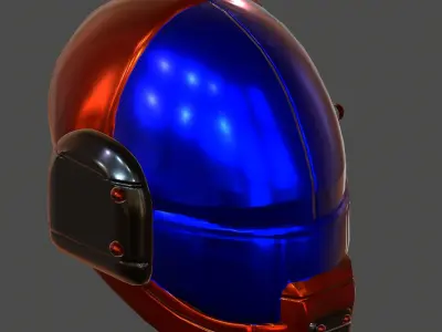 Gas mask helmet 3d model scifi Low-poly  Low-poly 3D model 384