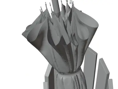 Wooden umbrella holder HG2 3D model