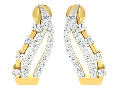 Daimond Earrings 3DM STL OBJ FBX Render Details 3D print model purchase
