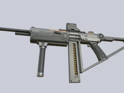 Sci fi elite rifle Low-poly 3D model