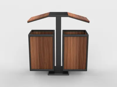 Outdoor Trash Bin 03 3D model