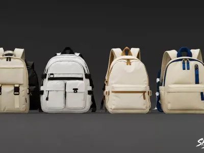Daily Backpack Pack Low-poly 3D model