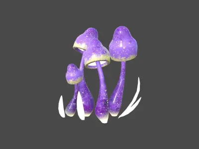 Fantasy Mushroom D08 Purple - Scene Backdrop Design Low-poly 3D model