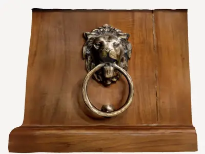 Lion Door Antique Handle 3d scan indian door  3D model