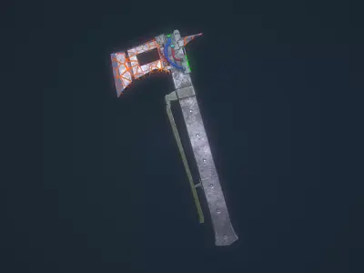 Sci-fi Axe Low-poly 3D model