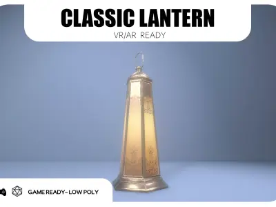 Classic Lantern - Game Ready Low-poly 3D model