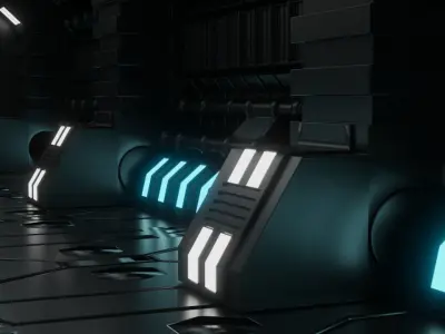 scifi alien room 3D model