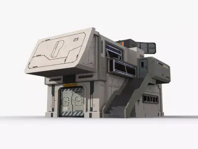 Factory Industrial Sci Fi x10 Low-poly 3D model