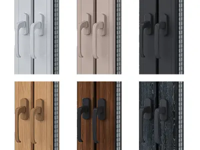 Window Set 3 with different materials 3D model