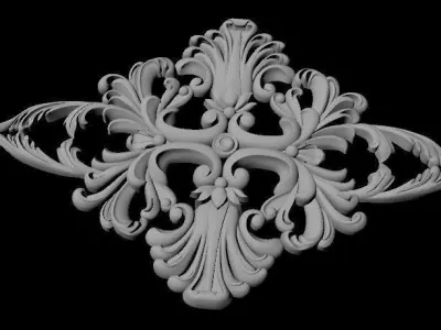 dekor golden ornate ornament 3D model