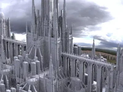 Bloodborne inspired Cathedral Ornate Fine architecture 3D model